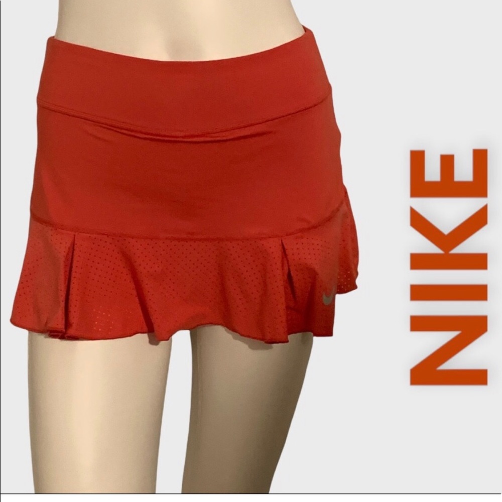 NIKE Melon/Orange Tennis/Golf Dri-Fit Pleated SKORT M